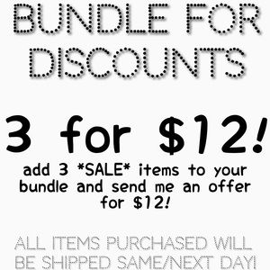 *SALE* 3 for $12 on select items!